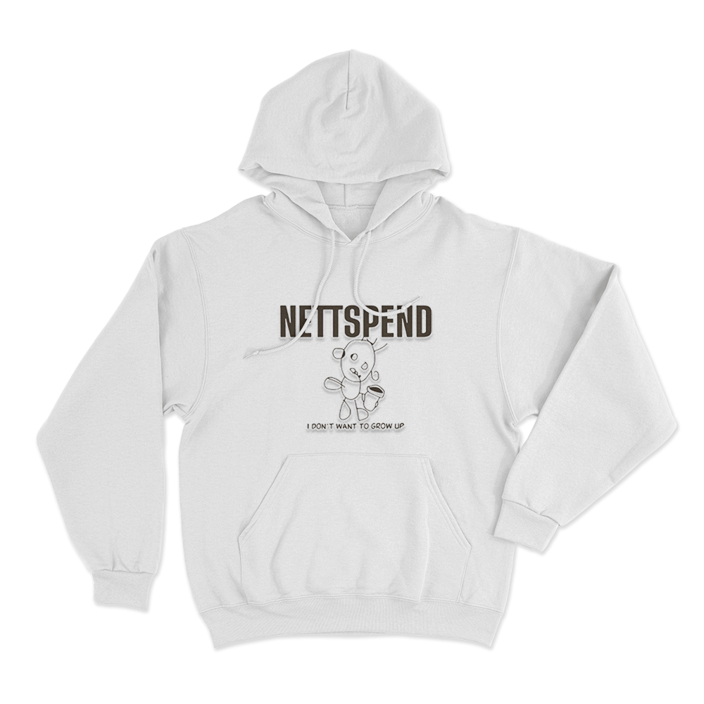 Nettspend I Dont Want to Grow Up Hoodie White Nettspend I Dont Want to Grow Up Hoodie White